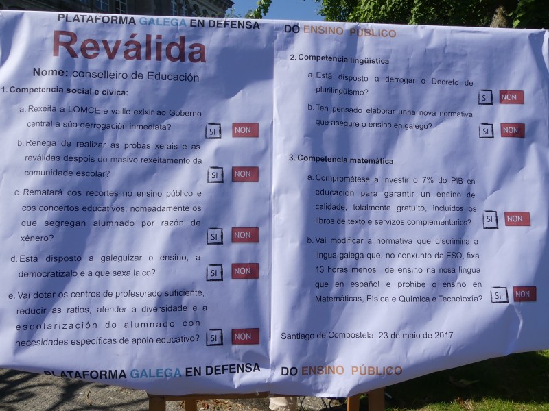 A Consellaría de Educación e os medios de comunicación ao seu servizo minten descaradamente xa que o 80% do alumnado convocado do ensino público non fixo as probas