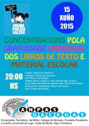 A Plataforma Galega en Defensa do Ensino Público exixe a gratuidade universal dos libros de texto
