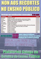 Participa nas concentracións convocadas pola Plataforma Galega en Defensa do Ensino Público