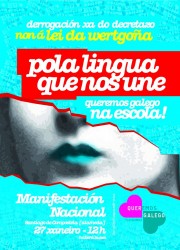 A CIG-Ensino chama a participar na manifestación convocada por Queremos Galego para este domingo 