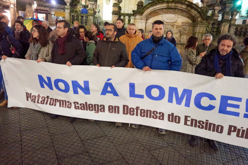 O 90% do alumnado de ESO e Bacharelato baleira as aulas en Galiza en rexeitamento da LOMCE e as reválidas