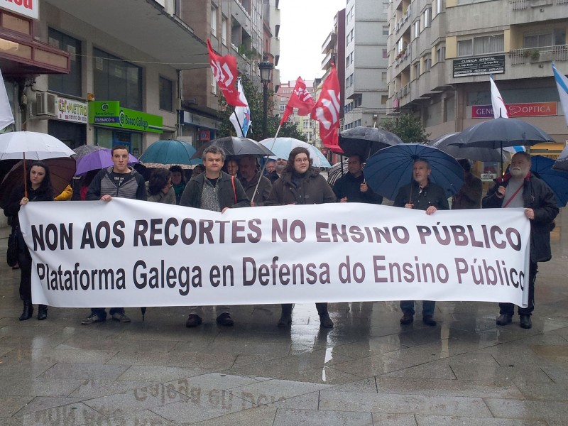 A CIG-Ensino valora positivamente a participación nas concentracións da Plataforma Galega en Defensa do Ensino Público