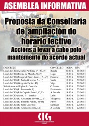 Asembleas informativas sobre a proposta da Consellaría de ampliación do horario lectivo