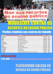 Continúan os peches para esixir que a Consellaría non aplique o RD Lei 14/2012 e o recorra por invadir as competencias educativas